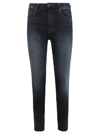 Mother High-waisted Looker Ankle Fray Jeans In Blue