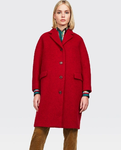 Aspesi Oversize Buttoned Coat In Red