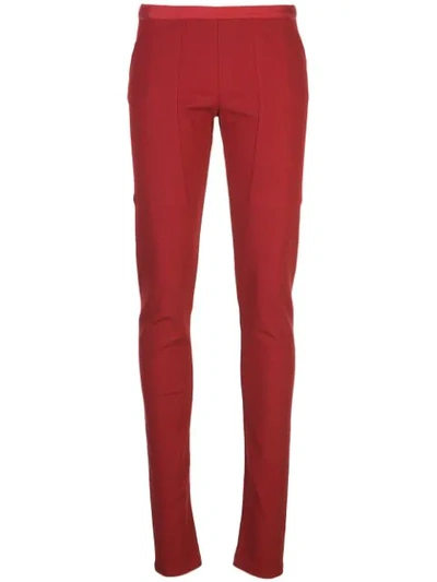 Rick Owens Skinny Fit Trousers In Cardinal Red