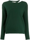 Stella Mccartney Split-neck Boiled Sweater In Green