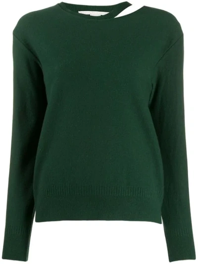 Stella Mccartney Split-neck Boiled Sweater In Green