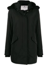 Woolrich Fur Hooded Coat In Black