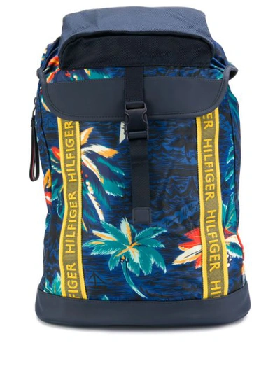 Tommy Hilfiger Printed Design Backpack In Blue