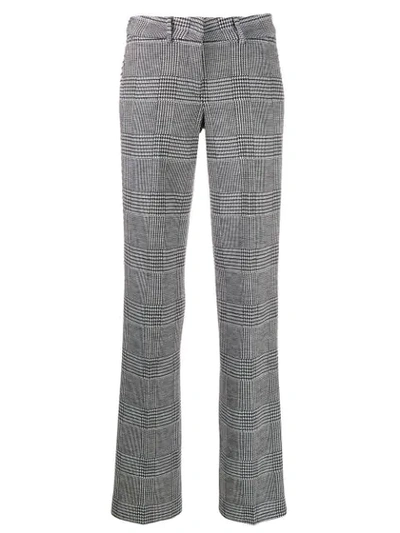 Cambio Houndstooth Print Trousers In 829 Black White