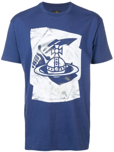 Vivienne Westwood Anglomania Printed Logo T-shirt In Blue