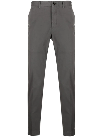 Incotex Slim-fit Check Trousers In Grey