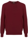 Z Zegna Knitted Jumper In Red