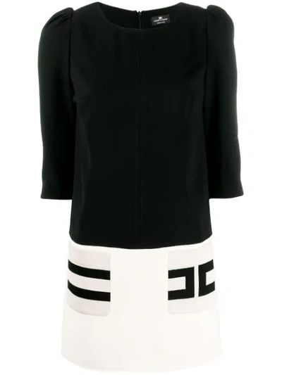 Elisabetta Franchi Colour-block Mini Dress In Black