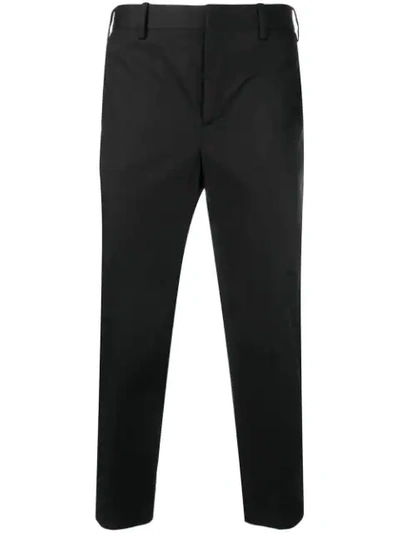 Neil Barrett Double Striped Jersey Trousers In Black
