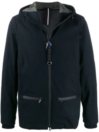 Low Brand Hooded Front-zip Jacket In Blue