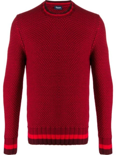 Drumohr Long-sleeve Knitted Sweater In Red