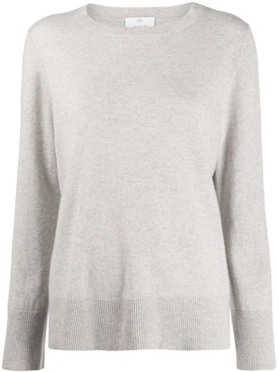 Allude Round Neck Jumper In 85 Oyster