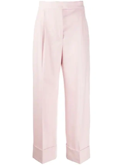 Alberta Ferretti High-waisted Palazzo Trousers In Pink