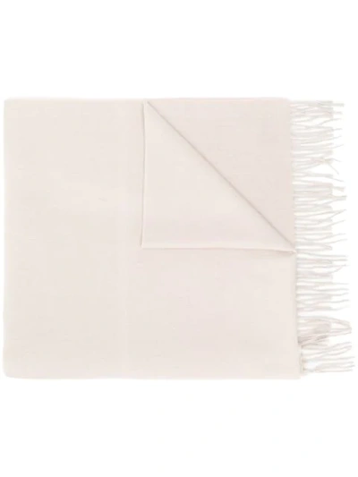 Begg & Co Fringed Cashmere Scarf In Oyster