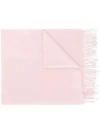 Begg & Co Fringed Cashmere Scarf In Pink