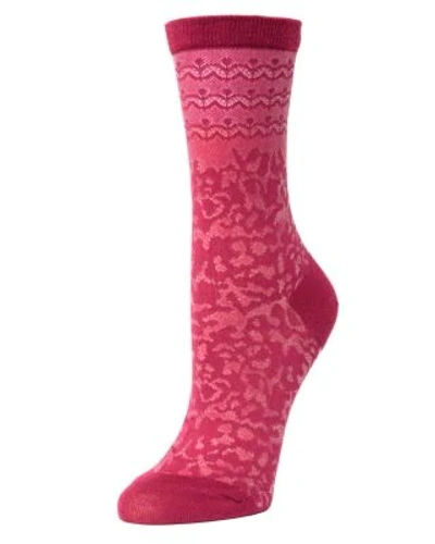 Natori Women's Dainty Mix Fashion Crew Socks In Rhubarb