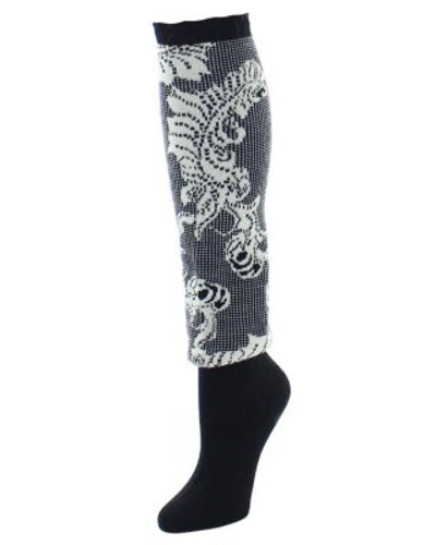 Natori Women's Feathers Lace Knee-high Socks In Black