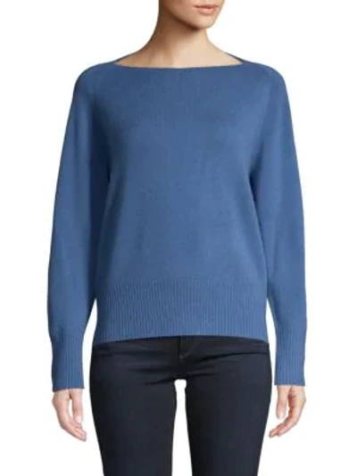 Vince Wool & Cashmere Boat-neck Sweater In Pacific