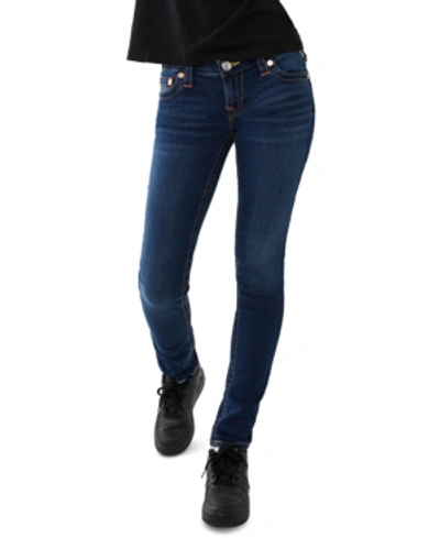 True Religion Women's Jennie Mid Rise Skinny Crystal Jeans In Dark