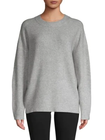 Saks Fifth Avenue Oversized Crewneck Sweater In Grey Mist