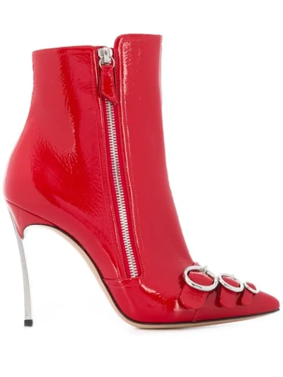 Casadei Marain Stiletto Boots In Red