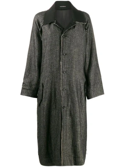 Yohji Yamamoto Distressed-detail Oversized Coat In Black