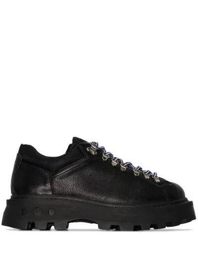Simon Miller Low Tracker Shell-trimmed Leather Boots In Black