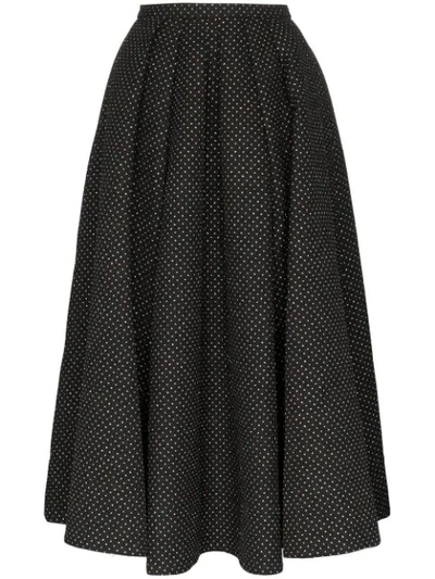 Rosie Assoulin Glitter Polka Dot Full Skirt In Black