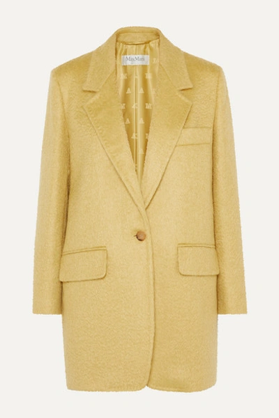Max Mara Mohair Blend Boucle Jacket In Yellow