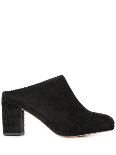 Soludos Ribbed Design Mules In Black