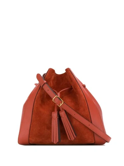 Mulberry Small Millie Suede & Leather Tote In Rust Suede