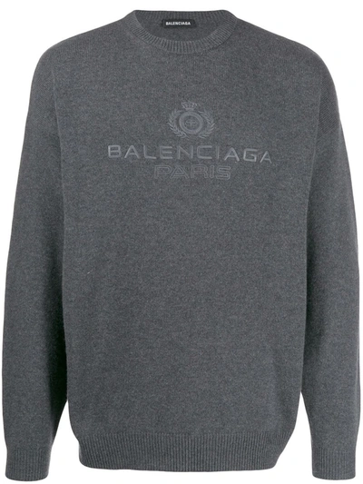 【最終値下げ】 BALENCIAGA BBロゴセーター S グレー Balenciaga Logo Embroidered Jumper In Grey | ModeSens