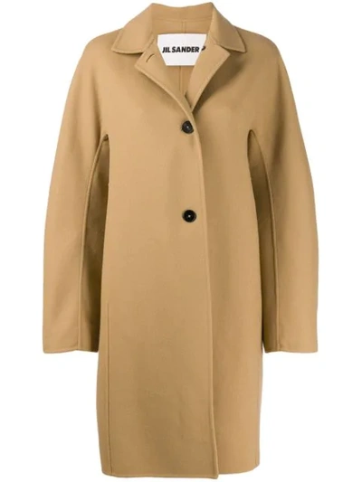 Jil Sander Oversized Single-breasted Coat In Neutrals