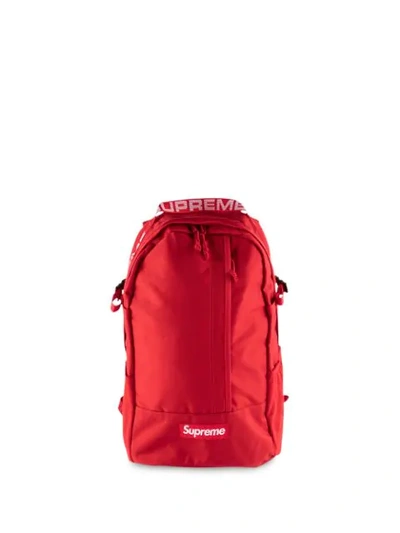 Supreme Logo Patch Backpack In Red