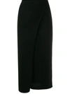 Cashmere In Love Wrap Midi Lucia Skirt In Black