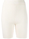 Cashmere In Love Mira Knitted Biker Shorts In White