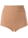 Cashmere In Love Ribbed Mimie Shorts In Neutrals