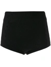 Cashmere In Love Felix Knitted Logo-patch Shorts In Black