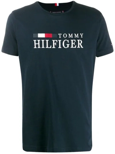 Tommy Hilfiger Logo Print T In Cjm-sky Captain