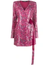 Andamane Wrap Style Dress In Pink