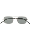 Saint Laurent Square Frames Sunglasses In Silver