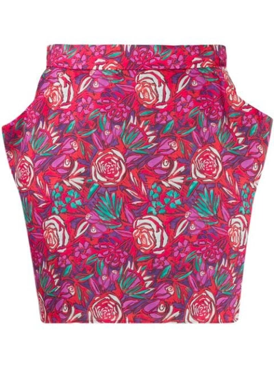 Roseanna Hendrix Turner Floral Skirt In Red