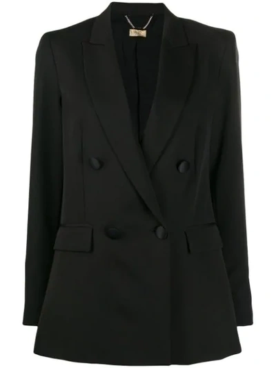 Liu •jo Double-breasted Straight-fit Blazer In 22222 Nero