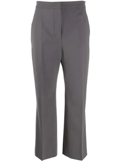 Alberta Ferretti Cropped Trousers In Grey