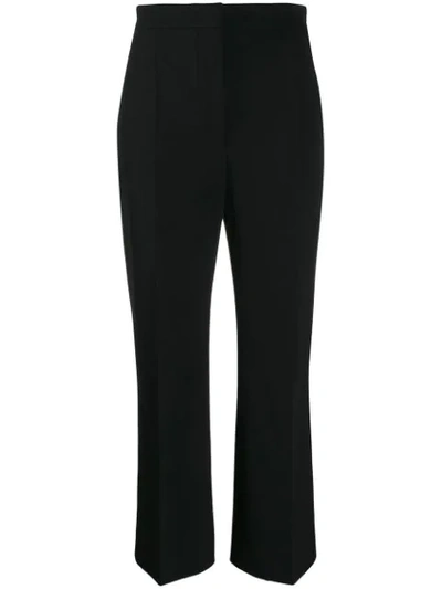 Alberta Ferretti Cropped Wool-blend Trousers In Black