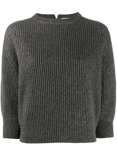 Brunello Cucinelli Metallic Jumper In Grey