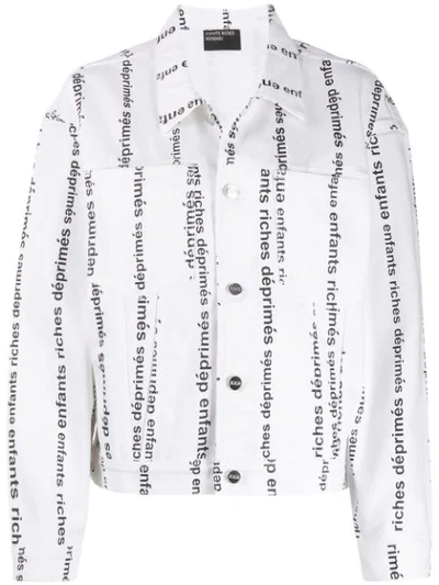 Enfants Riches Deprimes Logo Print Denim Jacket In White