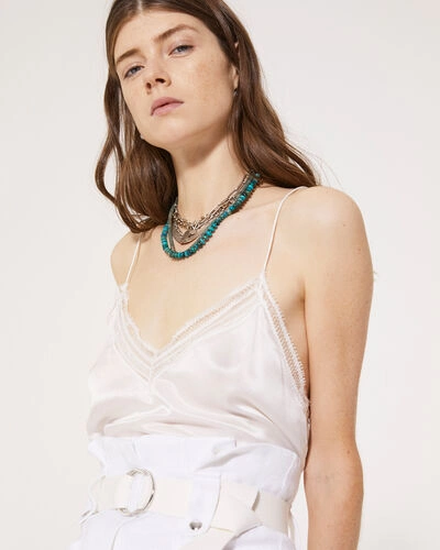 Iro Silk Slip Top In White