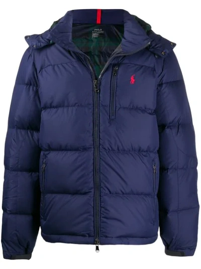 Polo Ralph Lauren Logo Embroidery Padded Jacket In Blue