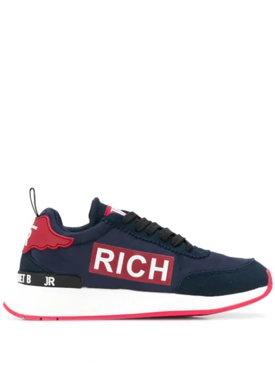 John Richmond Logo Patch Sneakers In Blue